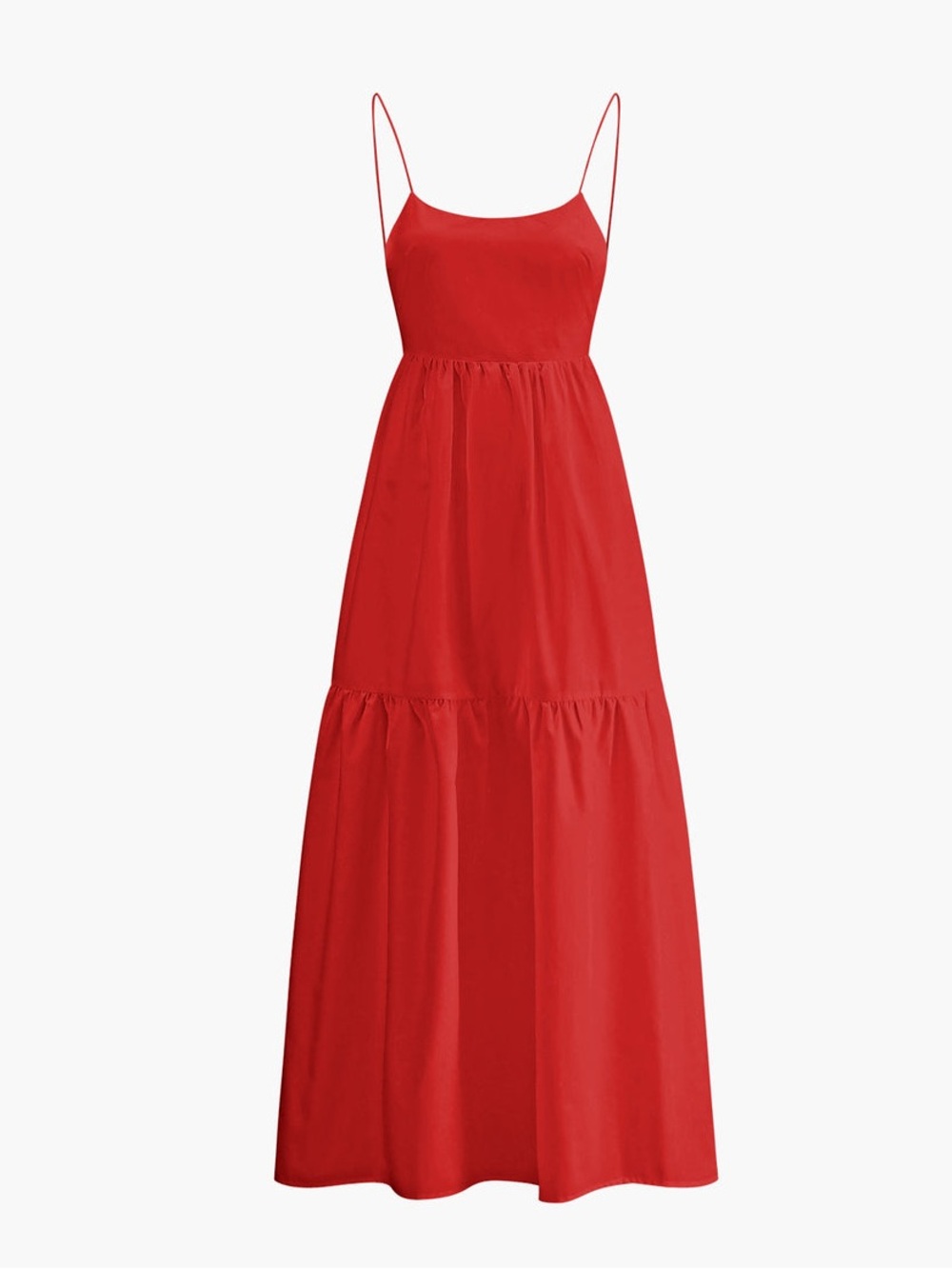 Commense Solid Backless Long Dress Red M - Picture 2 of 8